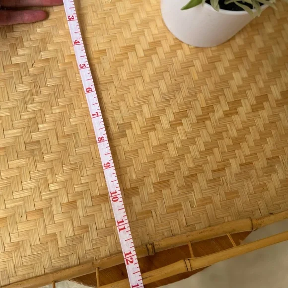 Vintage Rattan Wicker Serving Tray Boho Farmhouse - Picture 5 of 5